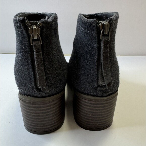 TOMS Women's Toms LACY Gray Suede Ankle Fashion Boots, Size 8,Zip Back - Picture 2 of 12